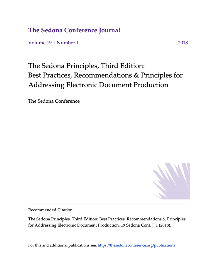 Best Practices, Recommendations & Principles for Addressing Electronic Document Production